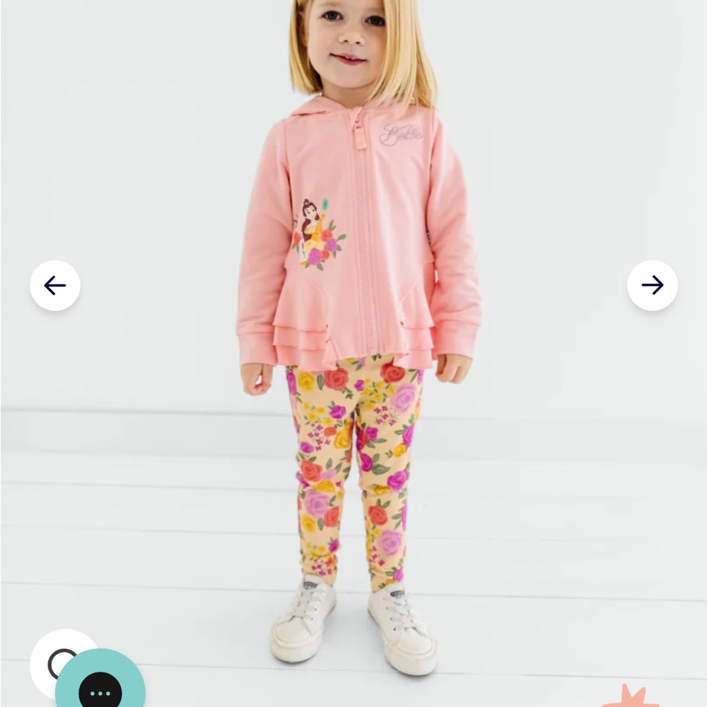 Little Sleepies Play Disney Belle Peplum Hoodie w/ Rose Leggings Set 6-12 Months
